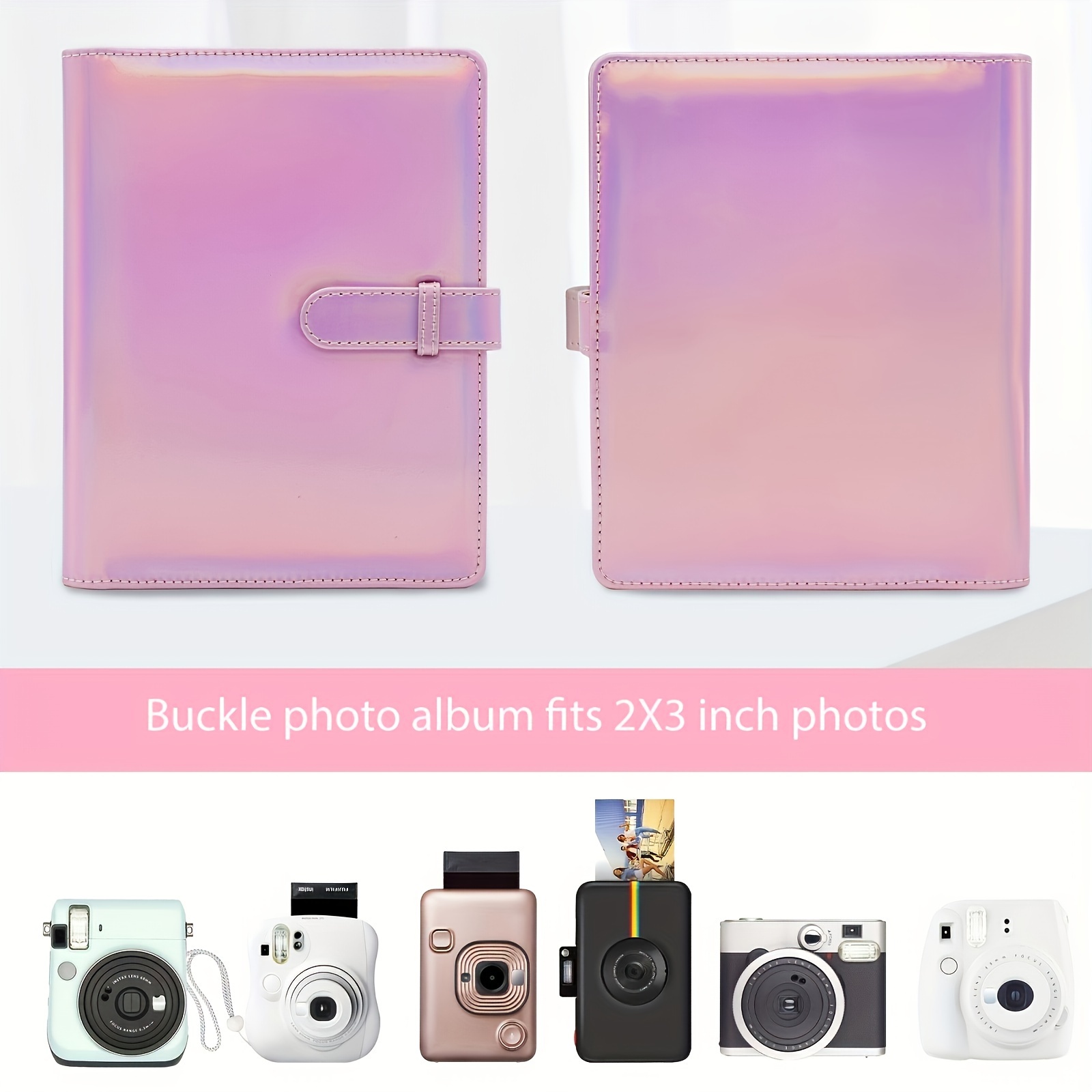 1pc faux leather 256 pocket mini photo album rectangle - Temu