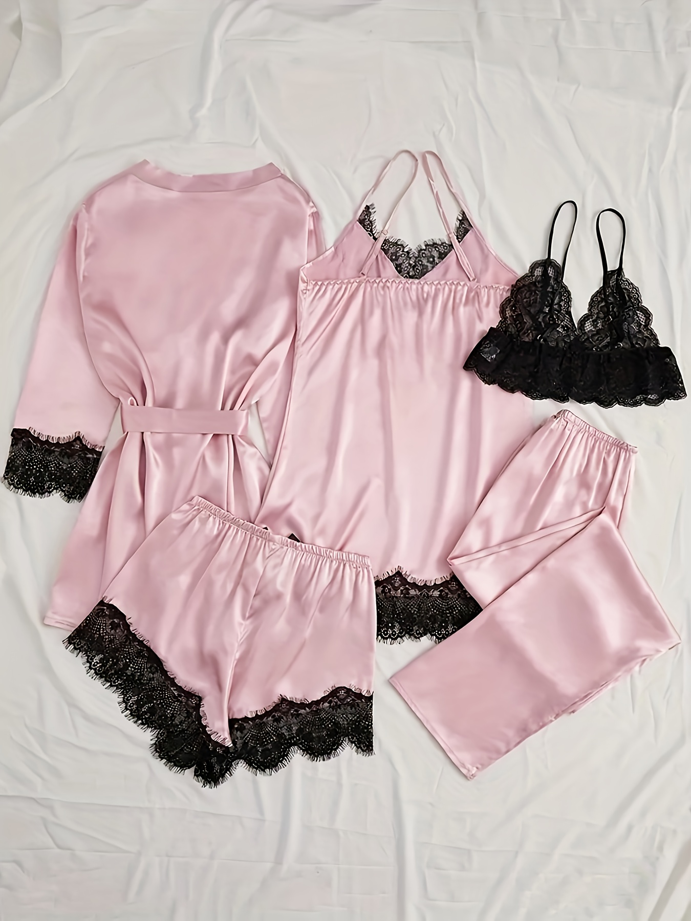 Elegant 5-Piece Satin and Lace Pajama Set/Conjunto de pijama elegante de satin y encaje 5 piezas C695d8a0 9bb9 4655 87d0 93e3969caca7