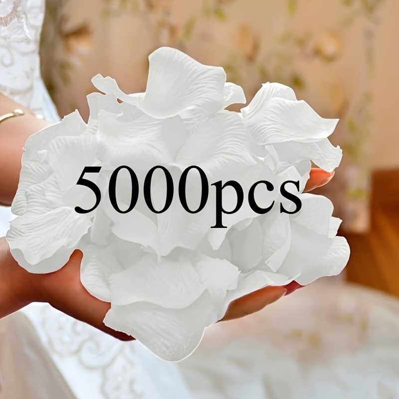 E-shop 5000 künstliche weiße Rosenblätter, für die Dekoration romantischer Hochzeiten, Valentinstags-Veranstaltungen und romantische Partys. Diese