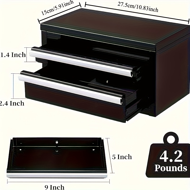Compact Metal Tool Box with Drawers - Portable   Storage Case Organizer,  ,  , Ideal for Home   and DIY Projects, Tool Organizer Storage, Heavy-duty Metal Tool Chest With Drawers, Tool Chest, Toolbox, Tool Organizer And Storage, Tool Box Empty, Rolling Garage Cabinet, Tool Box Organizer