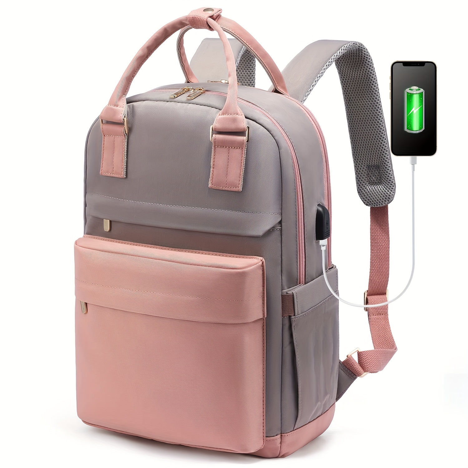 Mochila para hombre, mochila de viaje para portátil con puerto USB de carga  y puerto para audífonos, duradera y resistente al agua, mochila para la