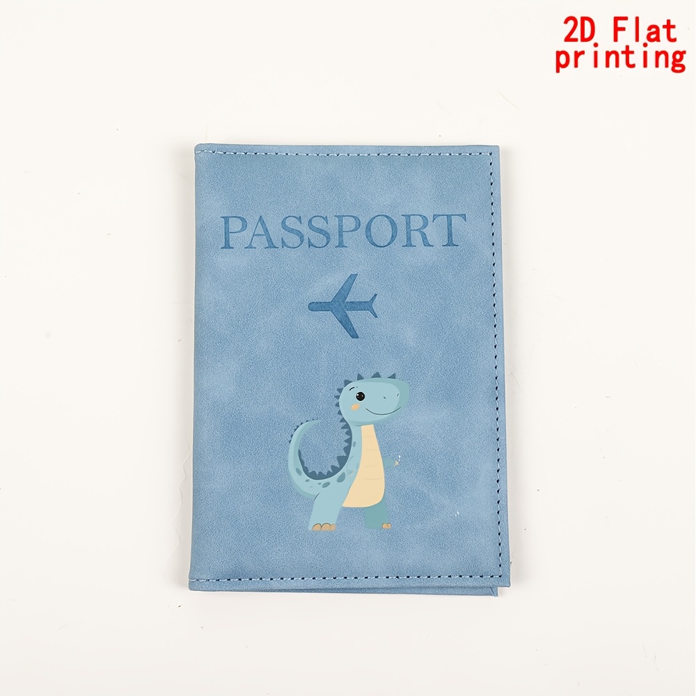 TEMU 1pc Cute Dinosaur Pattern Passport Protector, Multi-functional Travel Card Holder, Lightweight Design, Suitable For Outdoor Travel, Travel