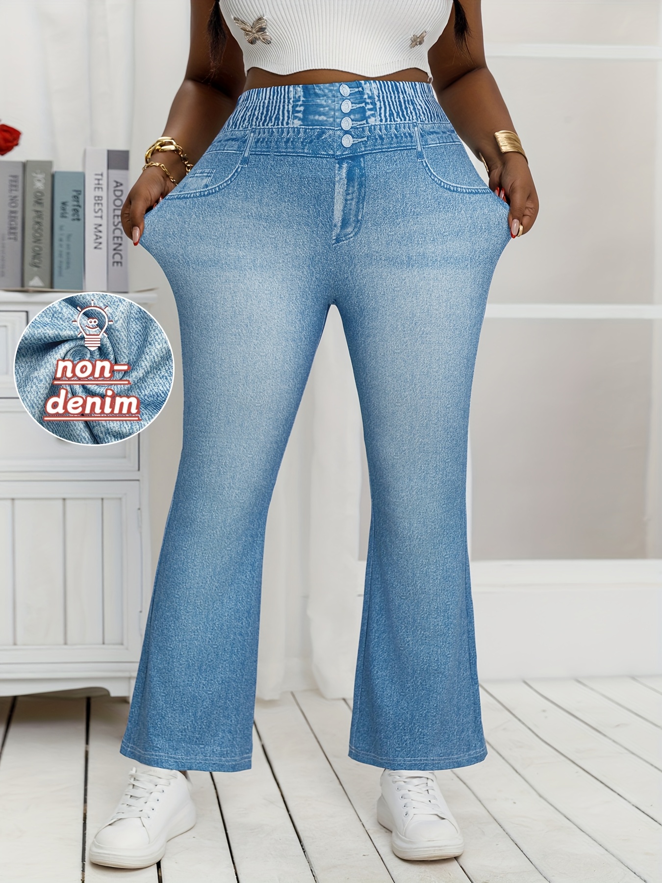 Utcoco Women's High Waisted Bootcut Jeans - 2025 Trendy Stretch Flare Bell Bottom Pants