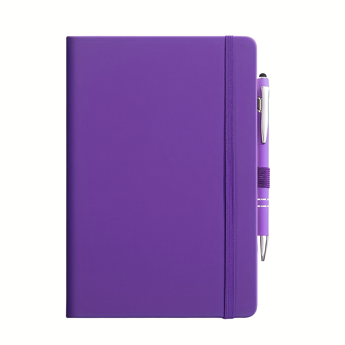 TEMU Carnet de notes 1 pièce avec logo personnalisé, bloc-notes A5 de grande valeur avec sangle en PU, passant pour stylo et ensemble de stylo à