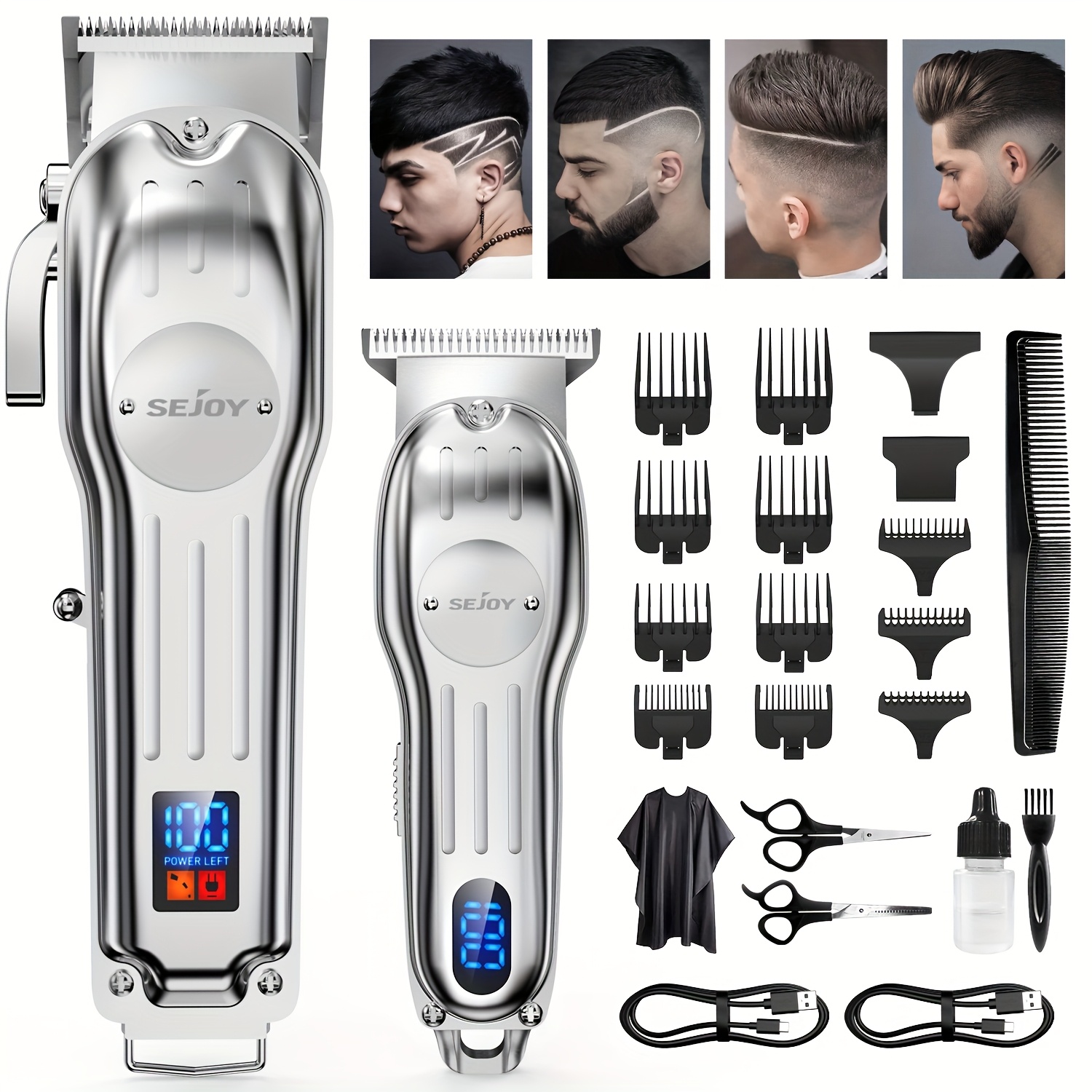 TEMU Professional Trimmer Cordless Hair Trimmer, Multifunctional Hair Clippers For Men, Electric Shavers Razor & Beard Trimmer, Electric Foil Shaver