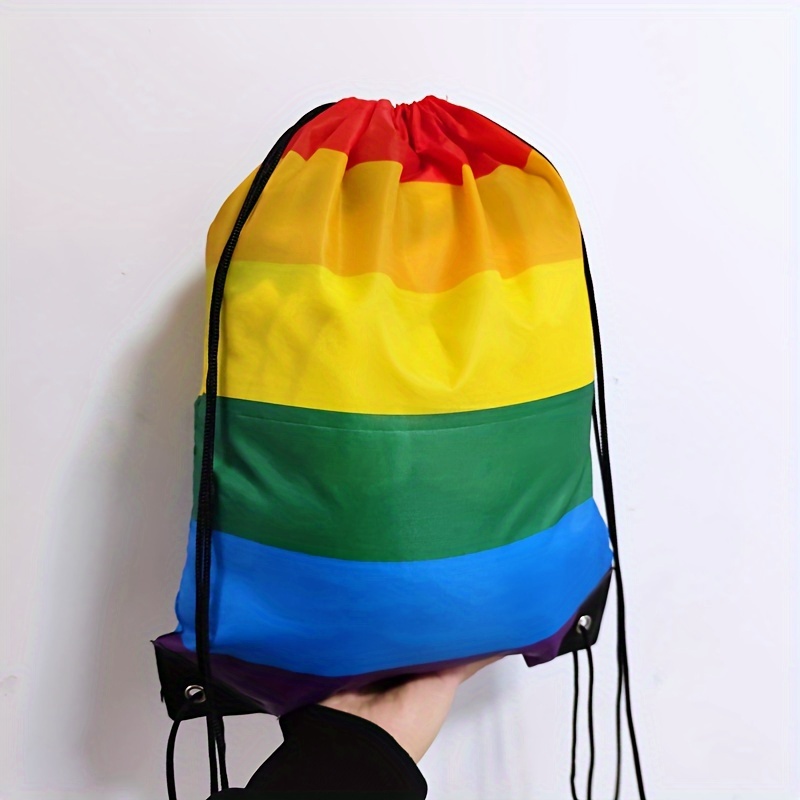 

Rainbow Drawstring Backpack, Cute Cartoon Drawstring Backpack, Fashion Storage Bag For Swimming Outdoor Travel