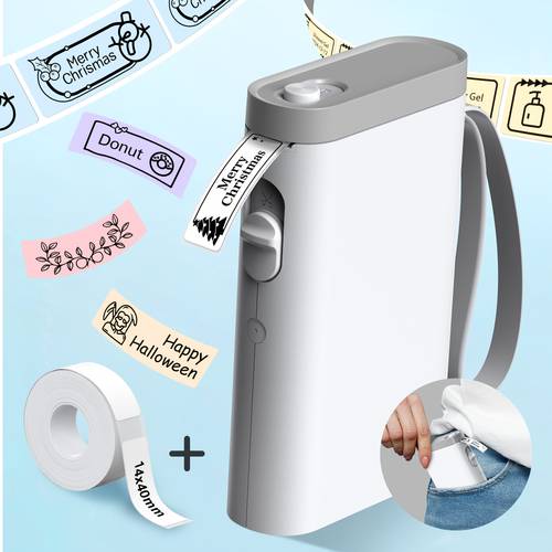 p21 wireless portable label maker with 14x40mm paper thermal printer for home office organization usb battery powered multiple templates for phone storage use