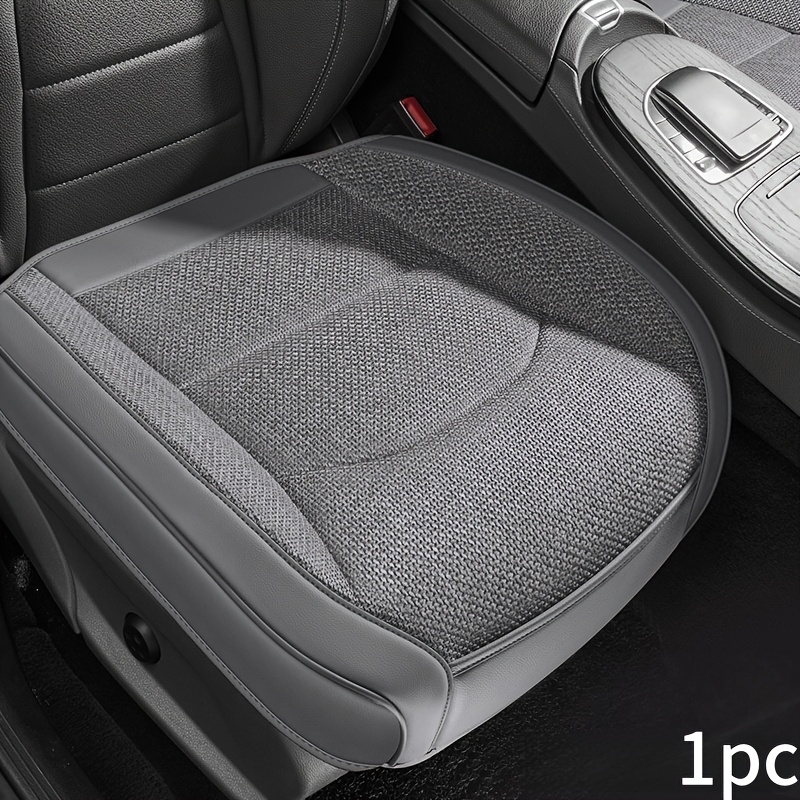 TEMU 1pc Comfortable Breathable Linen Car Seat Cushion Universal, Super Breathable, For Seats, Premium Material Made, Full Coverage Cushion, Side