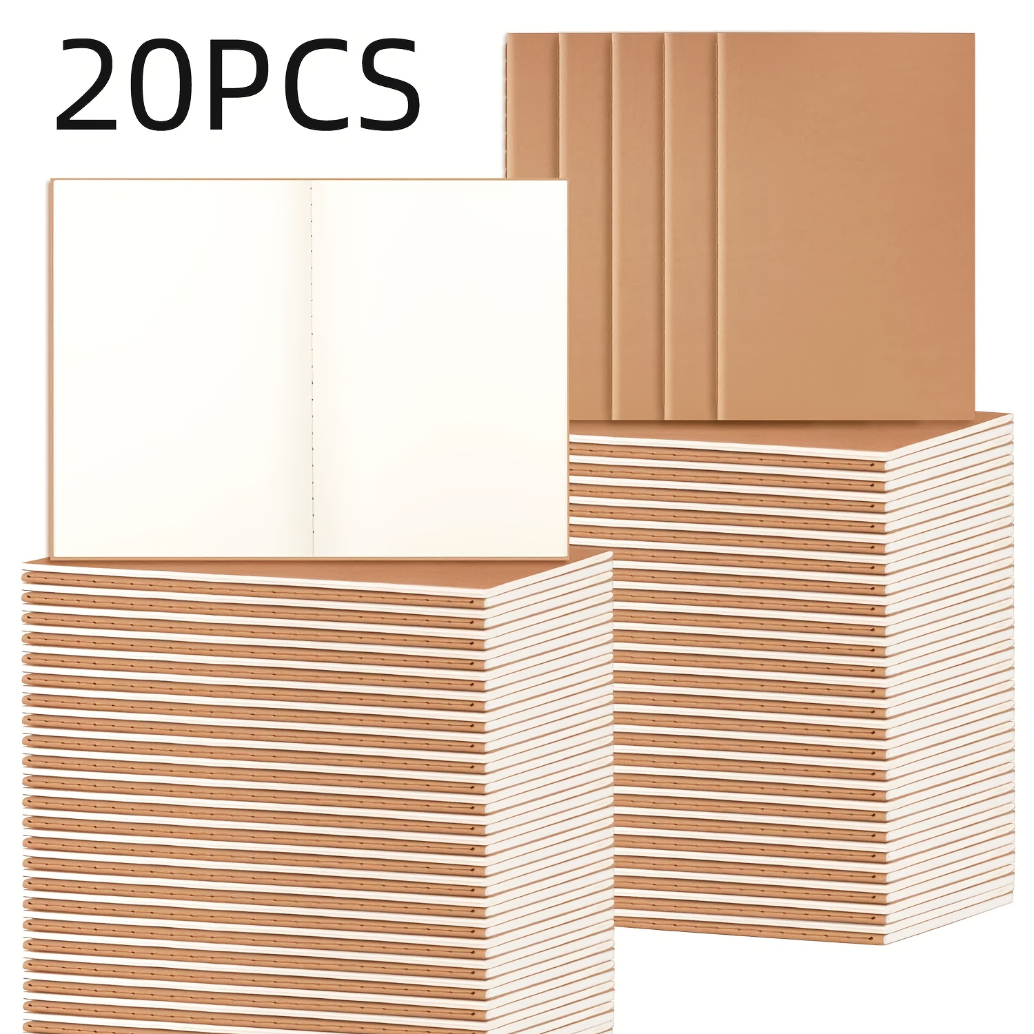 10 20pcs blank   notebooks bulk a5 journaling composition soft cover 8 07x5 5 inch travel set for work writing christmas gifts or halloween presents