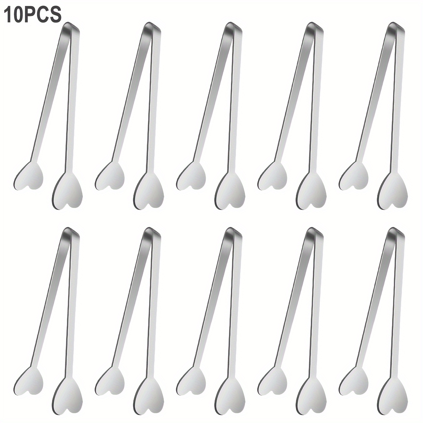 E-shop 5/10 Stück Süße herzförmige Mini-Tablettierzange, modische Zuckerwürfelzange, hochwertige Edelstahl-Eiszange, langlebige kleine Clips geeignet