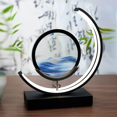 2pcs of desk lamp set 3d adjustable timer chinese style sand painting night light living room bedroom study office decoration light birthday and holiday gift