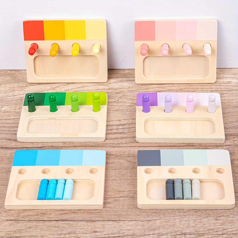 

Montessori Color Sensory Wooden Plug Color Board, Exercise Hands-on Ability, Cultivate Color Discrimination Ability, Parent-child Interaction Enlightenment Wooden Teaching Aids