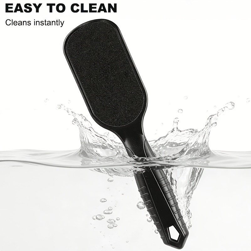 TEMU 1pc Black Professional Foot Care Tool, Double-sided Foot File For And Dead Skin Removal. Dual-grit Surfaces For More Efficient Exfoliation.