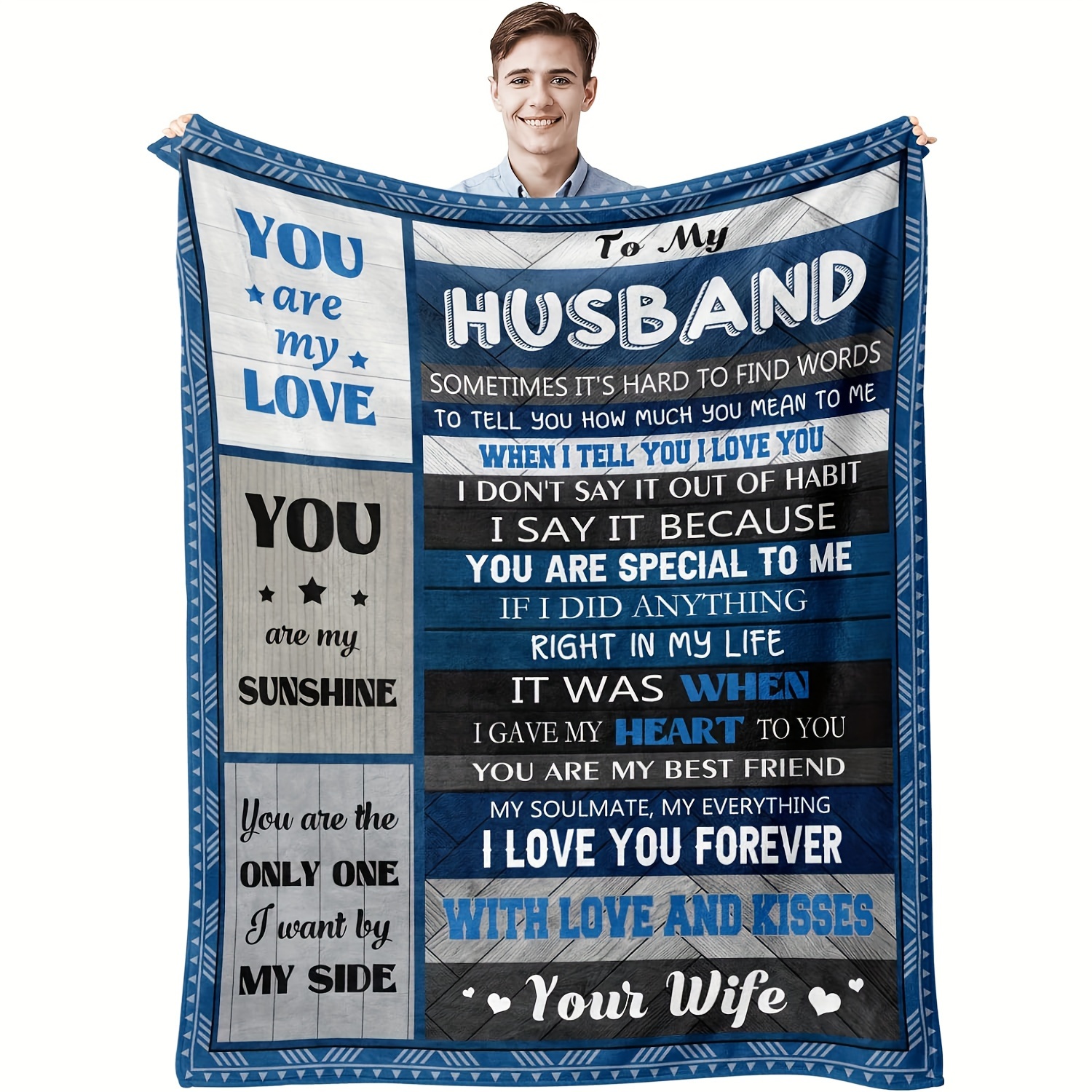 

1pc To My Husband Blanket, For Birthday Gift, Anniversary Wedding Birthday Gifts For Husband