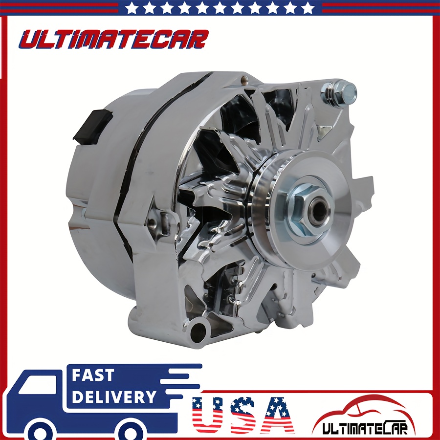 Alternator For 110Amp Chrome 1 Wire Self Exciting Street Rod | 1968 To 1982 GM Vehicles