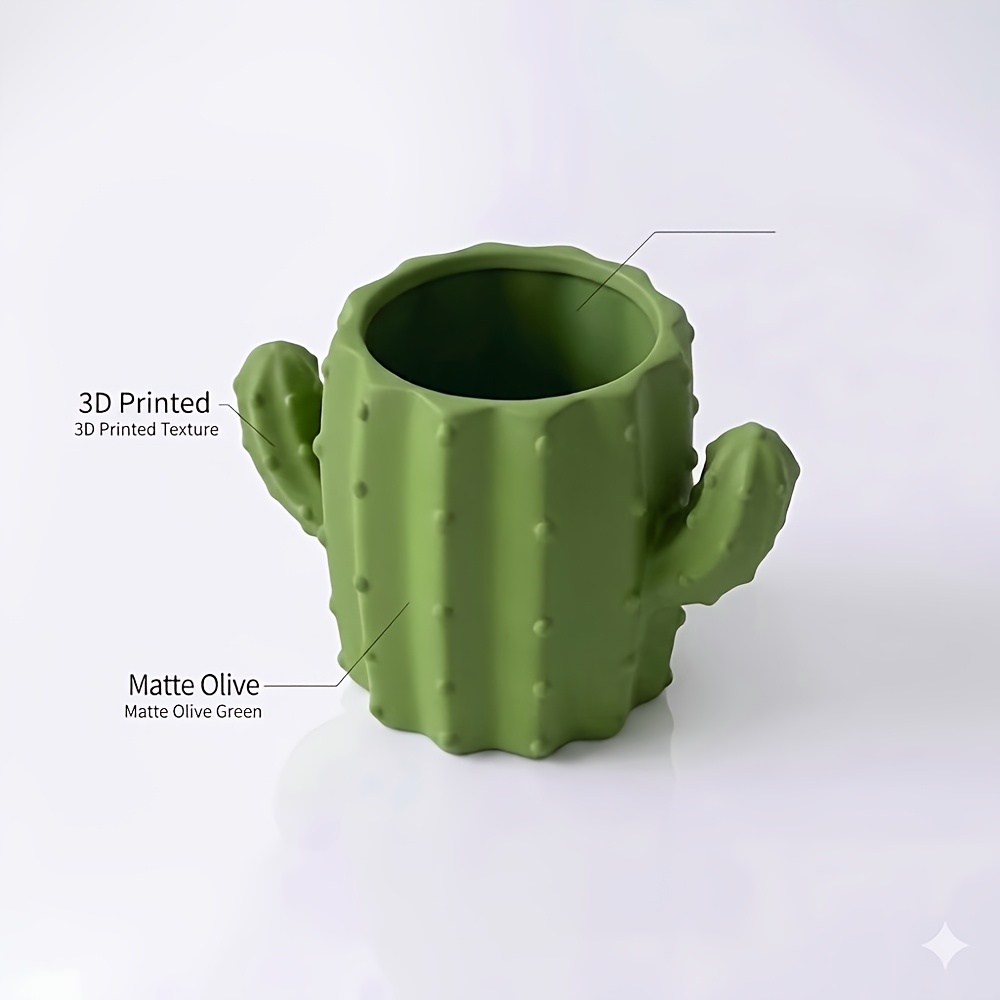2pcs Cute 3D Cactus Pen Holder, Multi-Functional Desk Storage Box