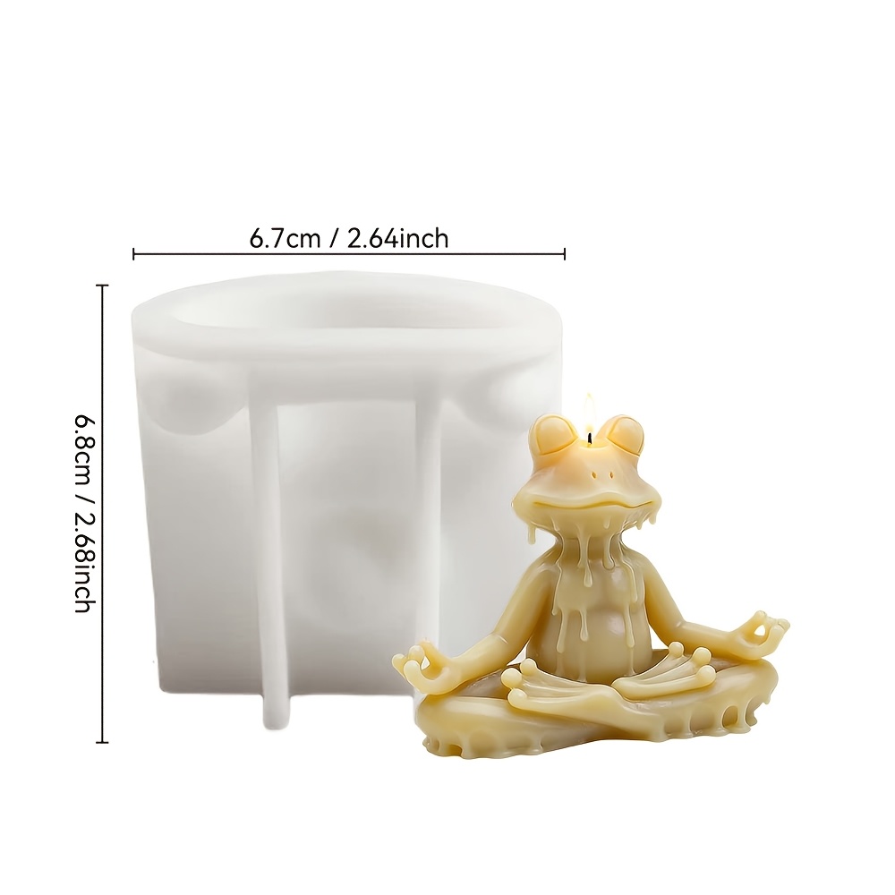TEMU Meditation Frog Candle Mold | Meditation Enthusiasts / Handmade Enthusiasts Making Candles / Resin Plaster Concrete Crafts Home Decoration