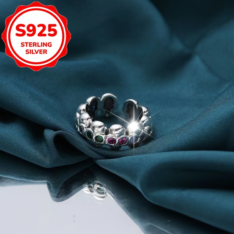 Women's S925 Silvery Vintage Skull Ring