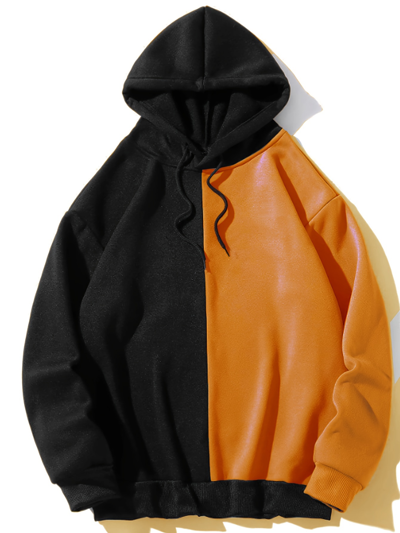 Half black half hot sale orange hoodie