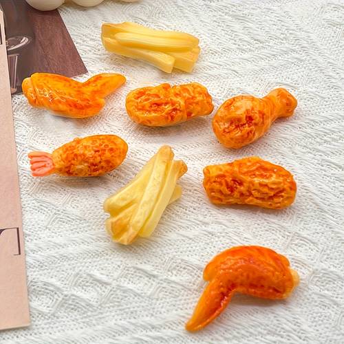 8pcs cute 3d and fries decorative shoe charms adorable accessories realistic detachable diy shoe chain charms