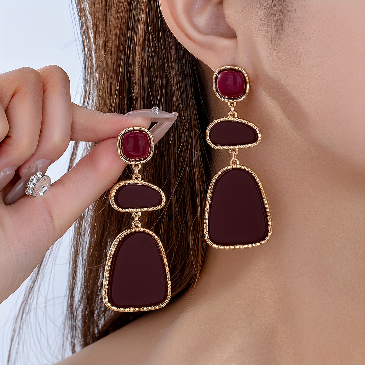 TEMU Women's Elegant Tear Drop Earrings - Minimalist Suitable For Daily Wear & Parties, Teardrop Dangle Jewelry, Exquisite Style For Casual Or Dressy