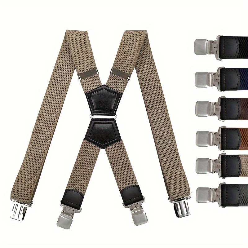 

1pc/2pcs Iron Hoop 4-clip Suspenders For Men, 3.8cm X-shaped Corn Suspenders, Ideal Choice For Gift