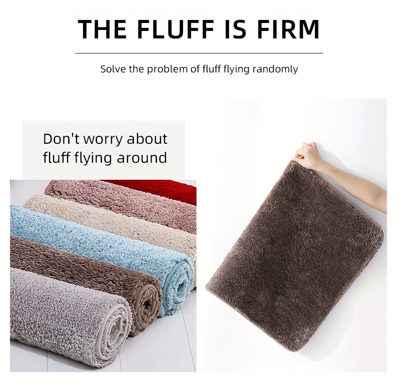 1pc ultra soft plush bathroom toilet mat non slip super absorbent machine washable solid color with u shaped contour for     and support ideal for bathroom and washroom use bathroom mat Product details 13