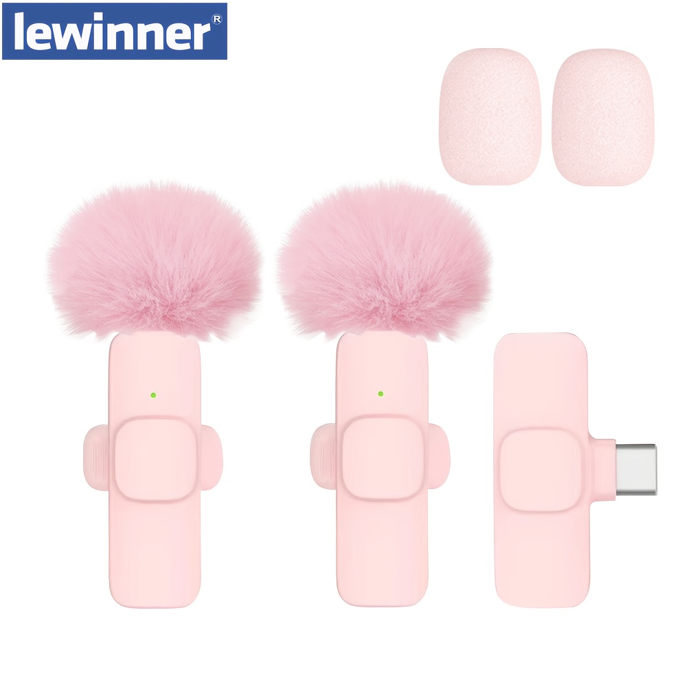 New Lewinner Professional 2.4G Wireless Lavalier Microphone System for Smartphones, Tablets, and Laptops with USB-C Connector - Rechargeable, Ultra-Low Latency, Noise Cancellation, Auto Mute, Long Battery Life, Suitable for Live Streaming, Interviews, Video Recording, Online Teaching