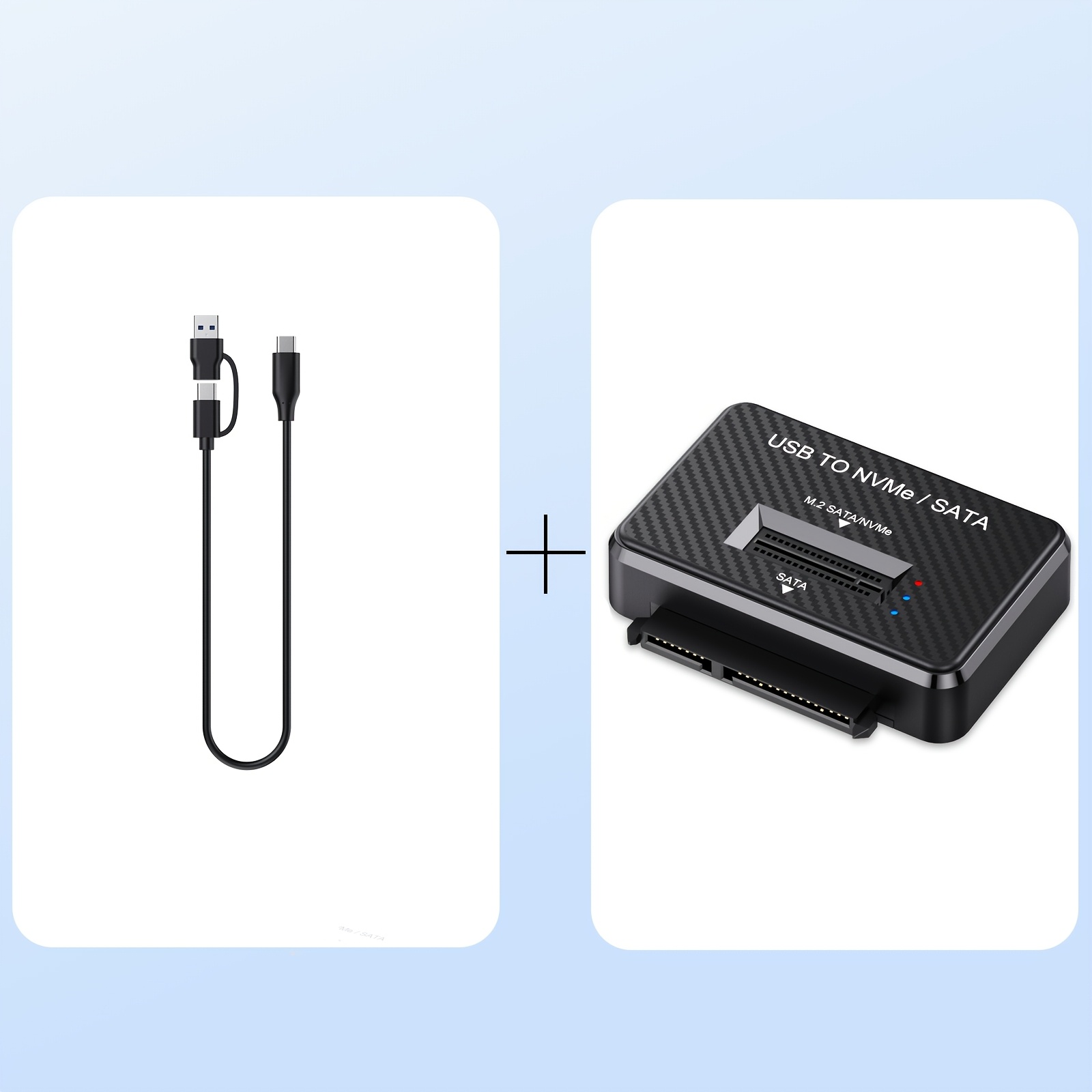 Image of M.2 Nvme Sata Ssd Enclosure | Sata To Usb Adapter, Docking Station, , Portable, 10gbps Nvme Pci-e M.2 And Sata Ssd, Usb 3.2 Hard Drive Reader For 2230/2242/2260/2280
