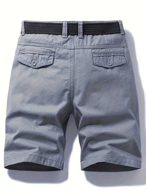 summer mens casual work shorts with multiple pockets shorts without belt