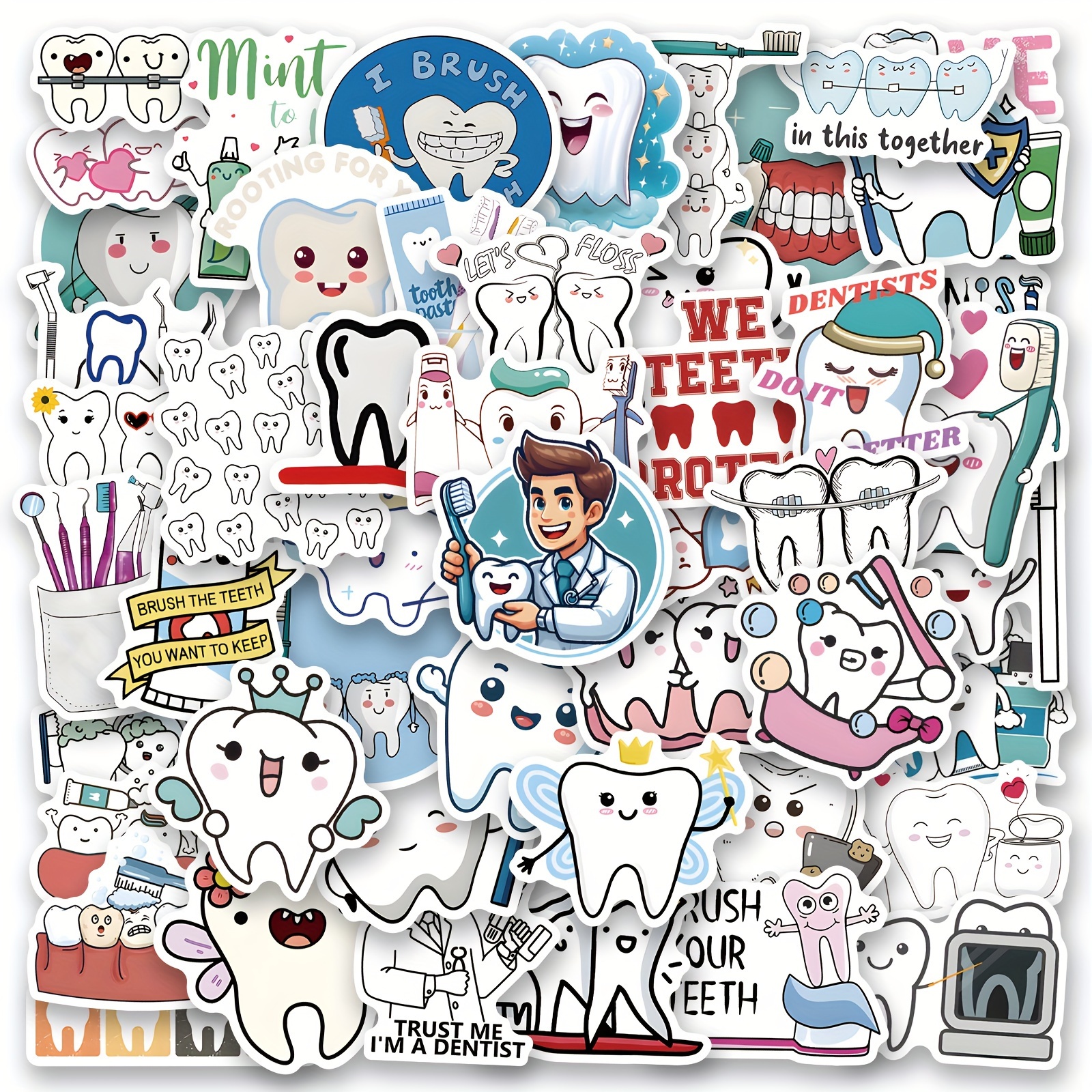 Image of Zxirna 50pcs Stickers For Aesthetic For Scrapbooking, Journals, Laptops, Bumpers, Skateboards, Water Bottles, Computers, Phones, Hard Hats, And Car Decals