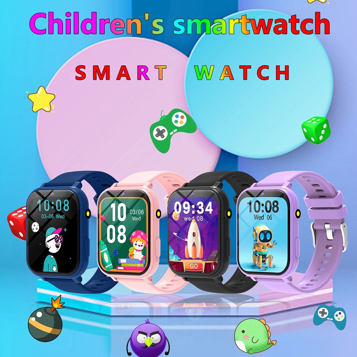 Smartwatch voor Kinderen - Educatief Spelhorloge met 18 Ingebouwde Games, Camera, Video-opname, Muziekafspelen, Stappenteller, Wekker, Zaklampje – Het Perfecte Cadeau voor Tieners en Kinderen, Leuk Lerend Gadget, Activiteiten Tracker Voor Kids, Kleurrijk Horloge Verwarmd Draagcomfort Stevige Constructie Multifunctionele Accessoire Schoolleeftijd