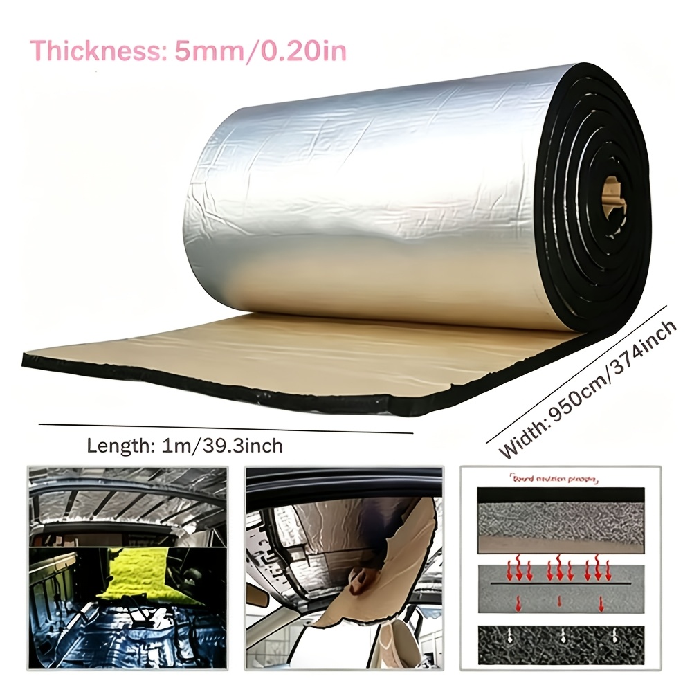TEMU Zelfklevende reflecterende aluminiumschuimisolatie, 5mm/10mm/20mm dik geluiddempende dempingsschuim met gesloten , radiatorreflectiepaneel voor