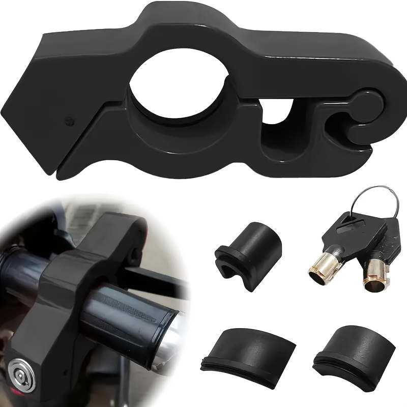 TEMU Heavy-duty Motorcycle Handlebar Lock - Adjustable Anti-theft Security For Atvs, Scooters & Bikes, Aluminum Alloy