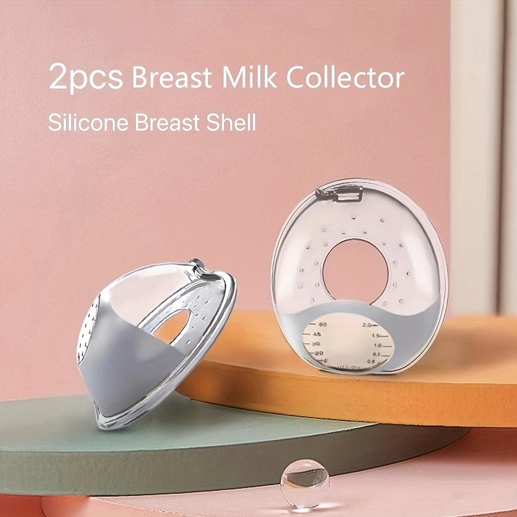 

2pcs Silicone Breast Milk Saver With Stand & Scale - Soft, Reusable Nursing Pads For Breastfeeding Moms, Portable Travel Cups, 2oz/60ml