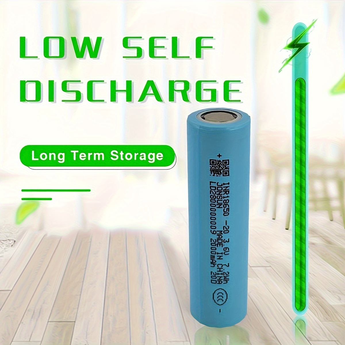 

2000mah Rechargeable 18650 Lithium Battery - Fit For , Flashlights & Small Appliances