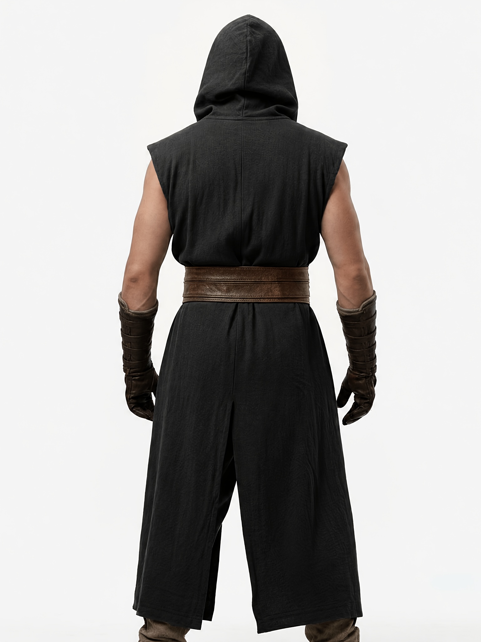 Men's Medieval Renaissance Hooded Tabard Costume Vest