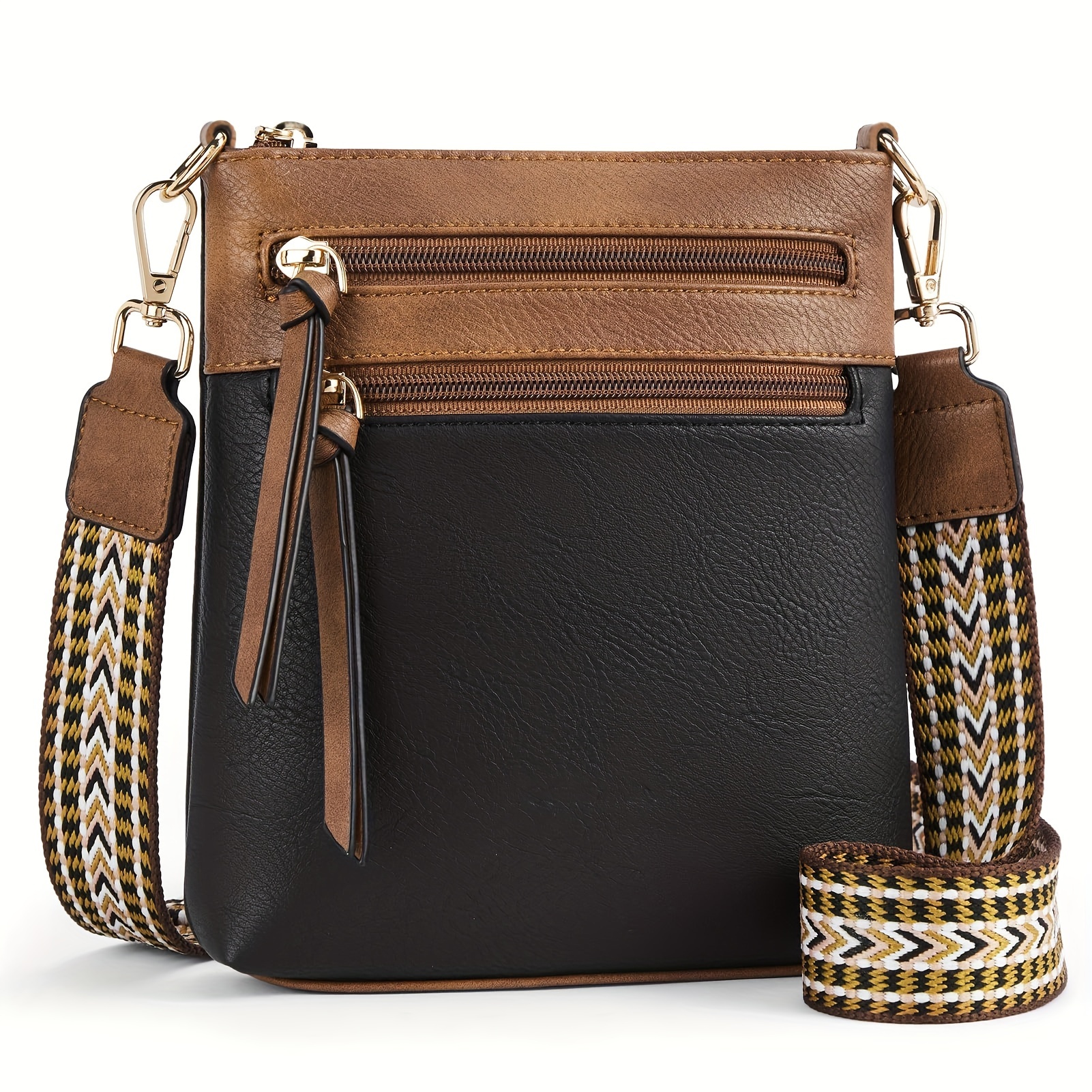 TEMU Simple And Stylish Shoulder Bag With Zipper Closure, Multiple Card Slots And Phone Pocket, Urban Chic Design