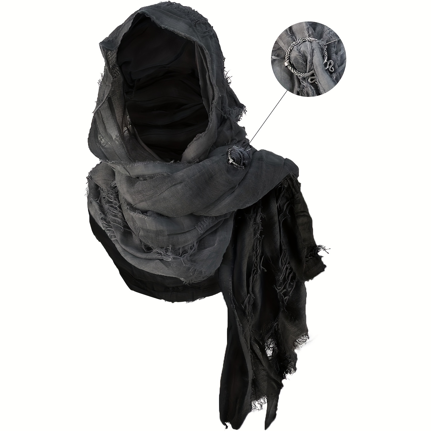 TEMU Dune Wilderness Hooded Cape With Viking Emblem, Hood Scarf Medieval Cloak, Renaissance Costume Cape Accessories For Halloween, Role Play, Unisex