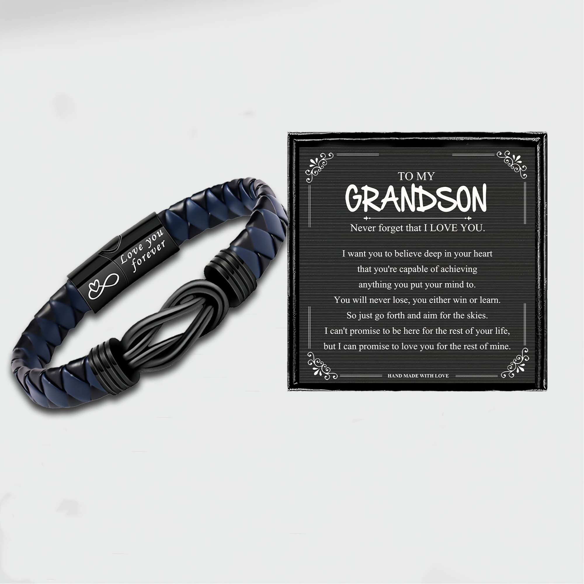 TEMU 1pc Valentine's Day Special - Trendy Unique Knotted Bracelet For Men - Ideal Father's Day Thank You Gifts/birthday Wishes Gifts For Grandson,