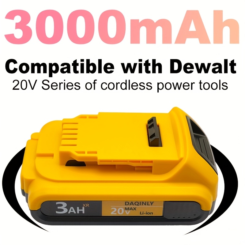 zdjęcie przedmiotu bateria zamienna do dewalt 20  lithium-ion 3.0ah dcb200 - wysoka pojemność 3000mah, ochrona przed przeładowaniem/przegrzaniem/krótkim obwodem/udarowym uszkodzeniem, brak efektu pamięci, kompatybilna z narzędziami 20v (wiertarki, wkrętaki, klucze), akumulator
