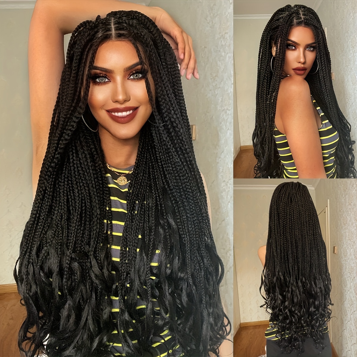 Ombre Box Braids Fully Hand Braided Lace Frontal Wig (#1/ #35) Box