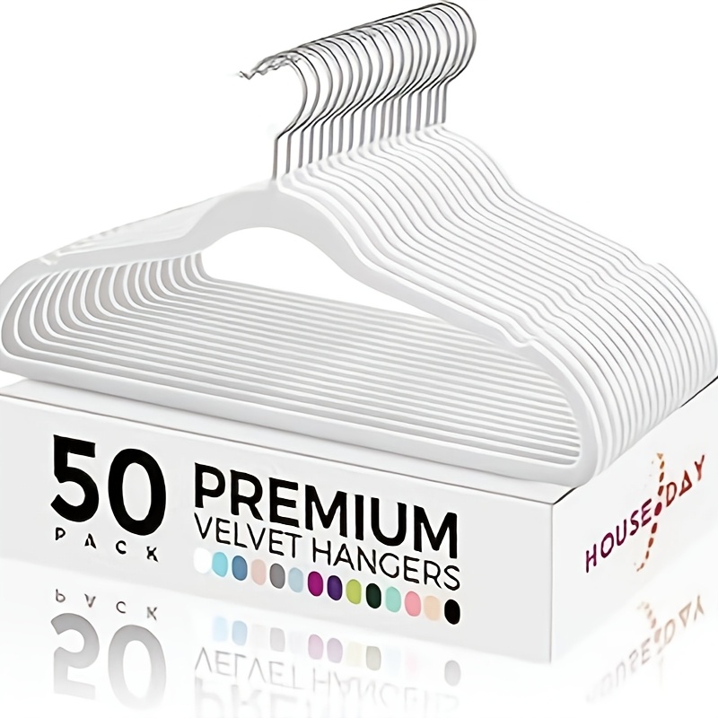 

Premium Flocked Hangers With Anti-slip Design, In , Sold In Sets Of 20 With 10 Free Clips For 20 Hangers, Choose From 20, 40, 60, Or Pack To Your Closet , Tidy, And Elegant.