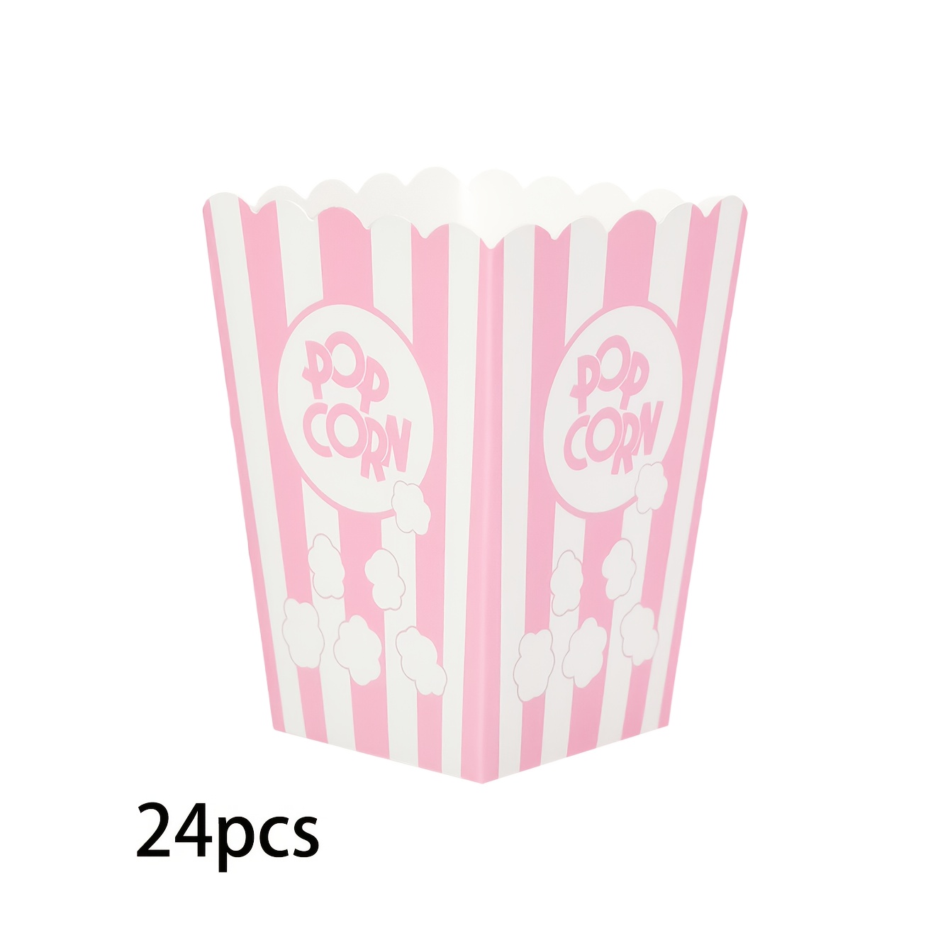 TEMU 12/24pcs 6 Colors Striped Popcorn Boxes, Classic Disposable Paper Snack Containers For Wedding, Bridal Shower, Movie Night, Carnival, Birthday