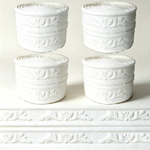 item picture 4 rolls 3d embossed self corner trim strip peel and stick wall molding border waterproof flexible decorative trim for living room bedroom tv wall decor 8cm x 1 15m