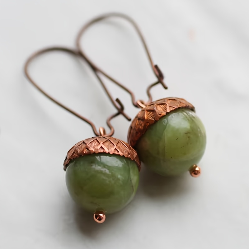 TEMU Pendientes hechos a de , color oliva y , para , regalo, empaque en de regalo