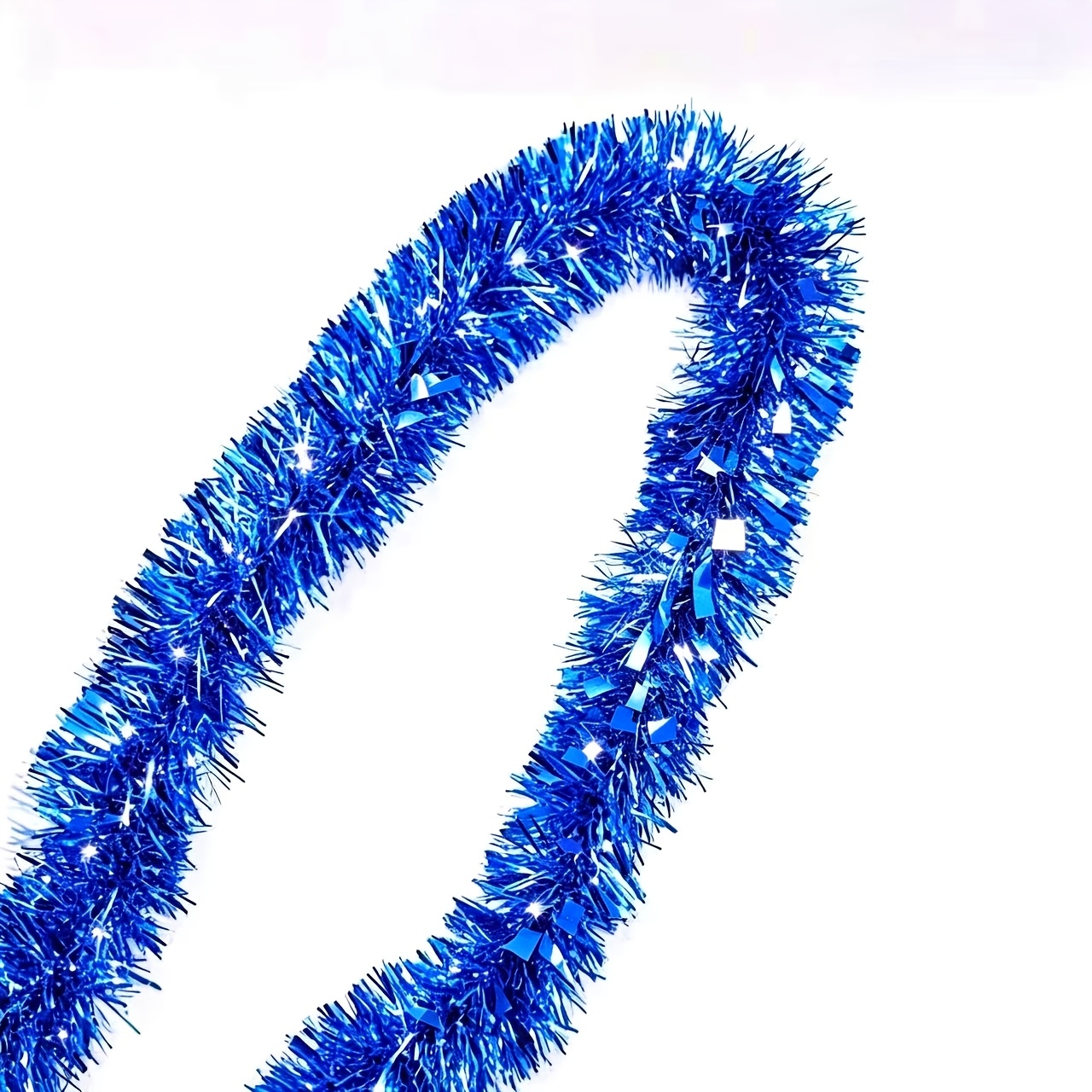 TEMU 2pcs Blue Christmas Glitter Garlands, Metallic Glossy Christmas Decor Tassels, Suitable For Christmas Tree, Fireplace And Windows, Ideal For