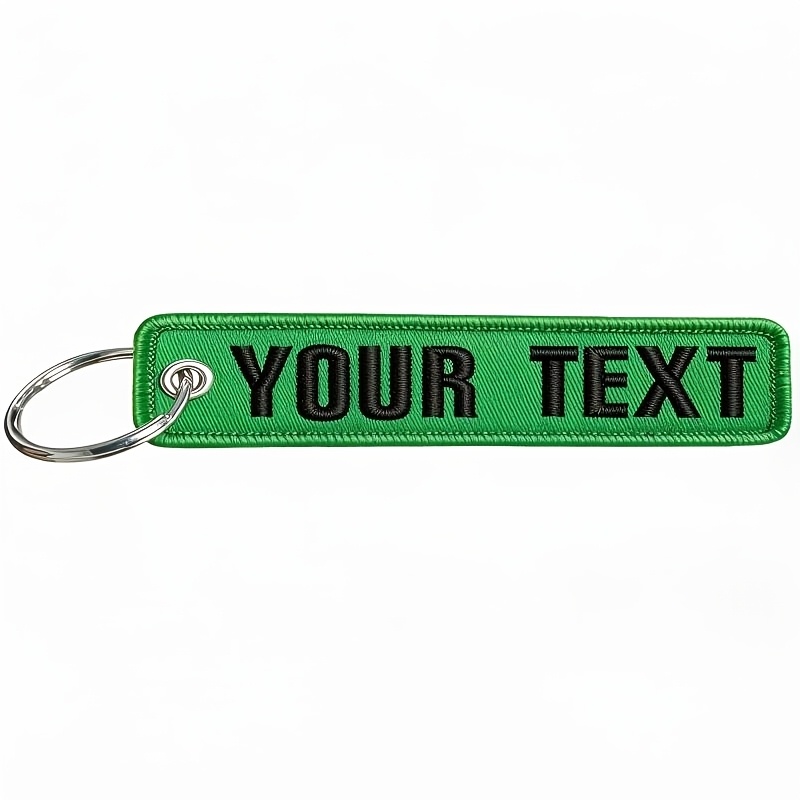 TEMU (customized) 1pc Of Canvas Embroidery Tag5in X 1in Double-sided Embroidery With Customized Text Luggage Tag Key Tag Luggage Tag Colors Available