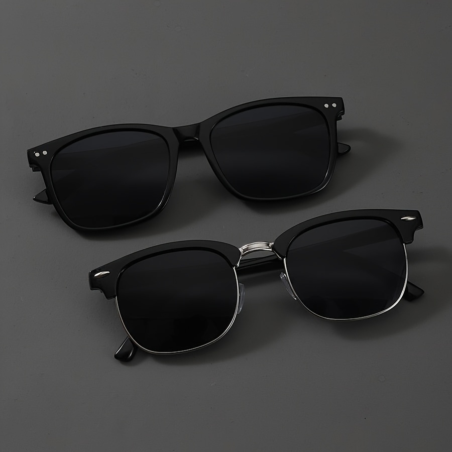 2 Pairs of Fashionable Square Glasses, Lightweight and Comfortable, Unisex, Suitable for Daily Casual Wear, Parties, and Gatherings as Decorative Eyewear