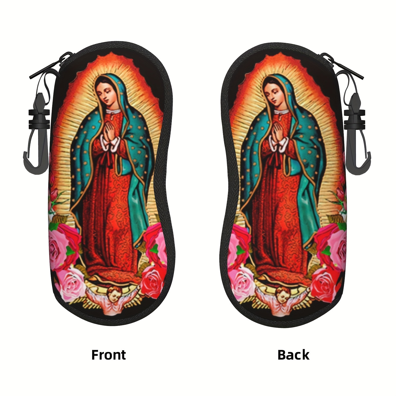   mary of   print glasses case with keychain portable   holder ultra light neoprene protective box for men and women details 13